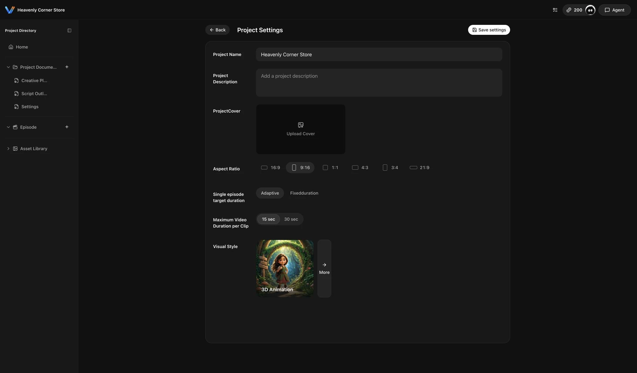 Configure project information